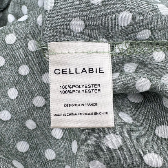 Cellabie Dress Women 3XL NEW Green Polka Dot Sleeveless Rayon Pockets Round Neck - Picture 7 of 10